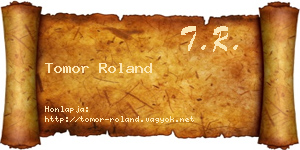 Tomor Roland névjegykártya